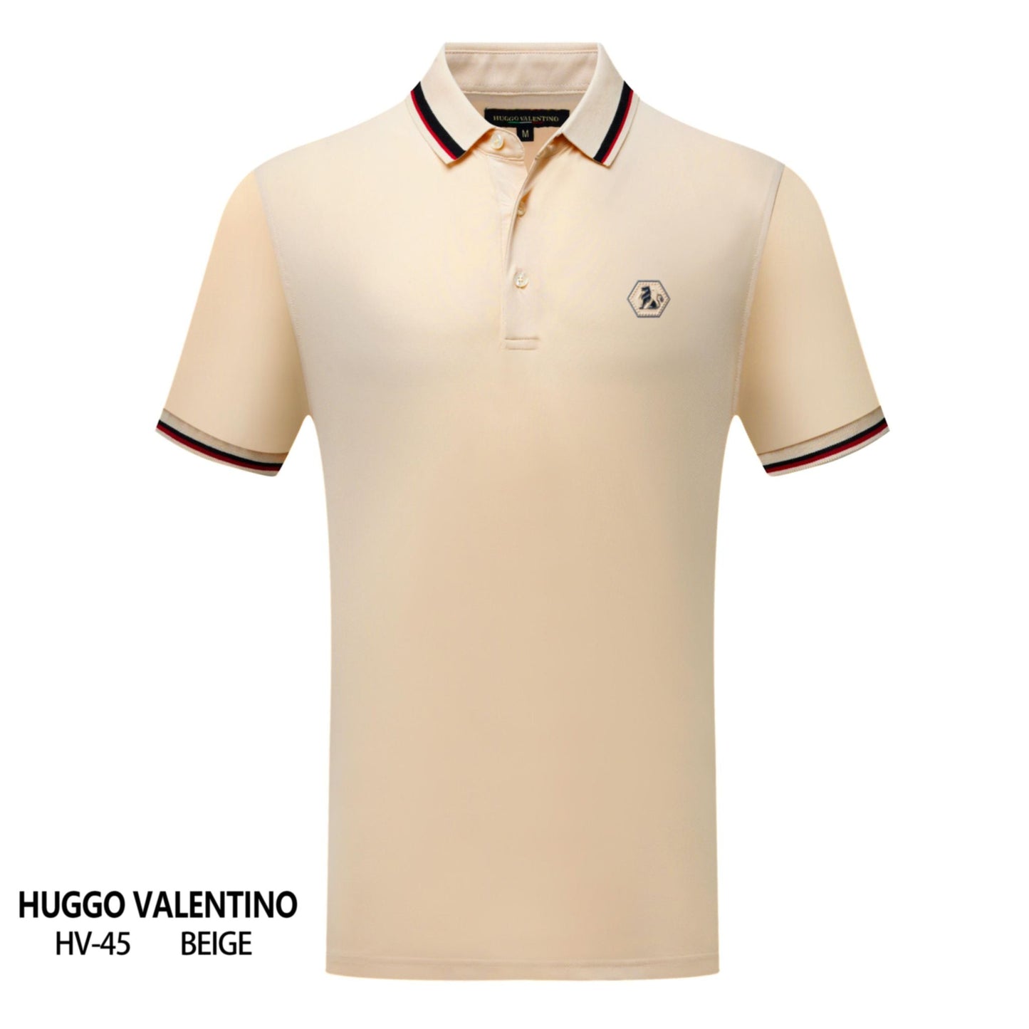Playera Polo Para Caballero Marca Huggo Valentino HV-45-Beige