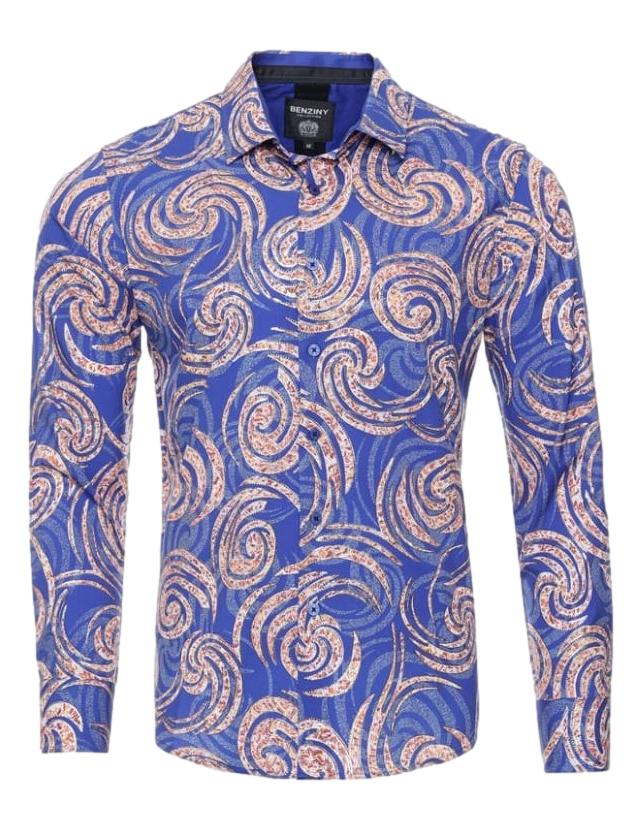 Camisa Para Hombre Marca Benziny LS-5057-ROYAL