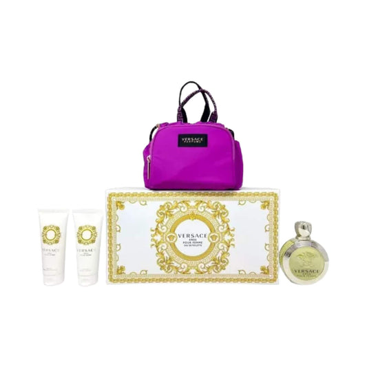 Set de Perfume Versace Eros Pour Femme EDT 4 pzas