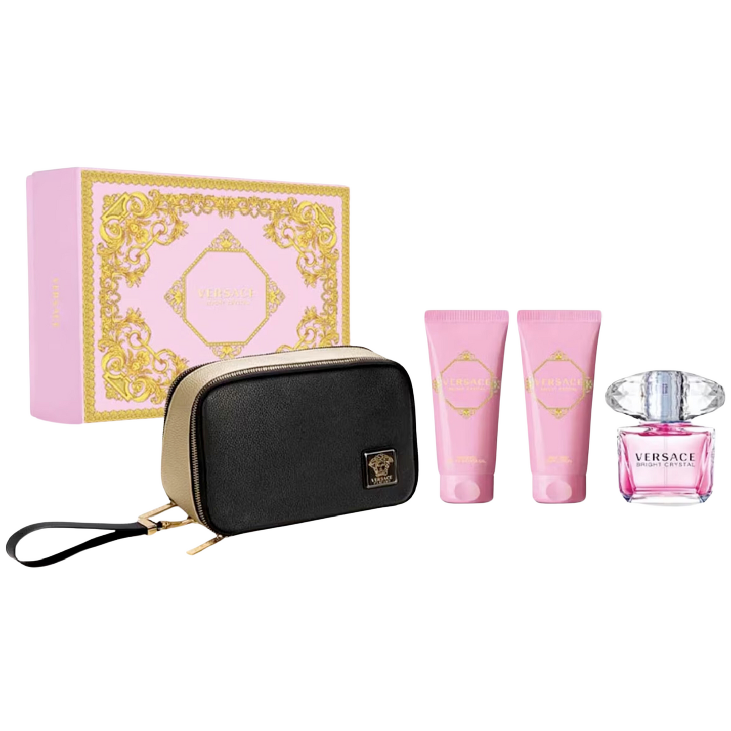 SET de Perfume para Mujer VERSACE BRIGHT CRYSTAL 90ml EDT 4 PZ