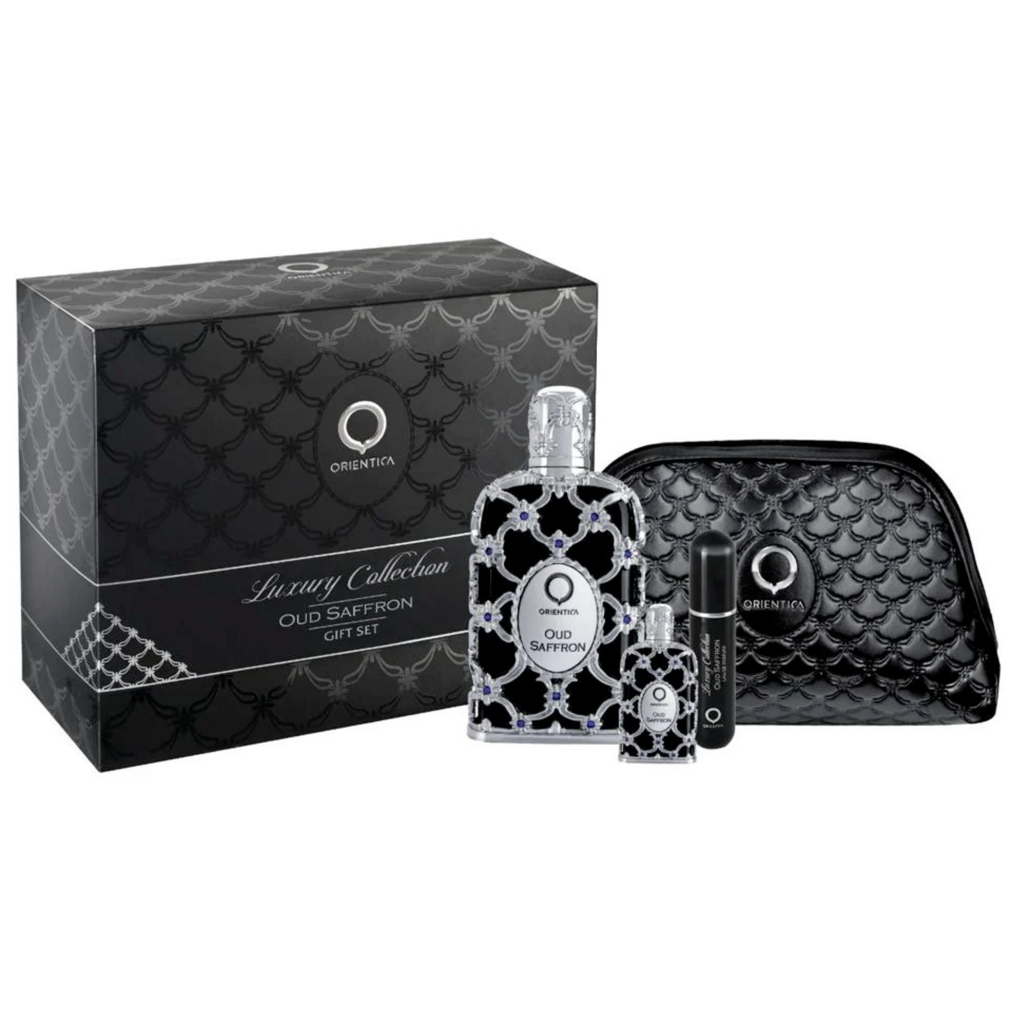 Set de Perfume para Hombre Orientica Luxury Collection Oud Saffron 80ml EDP 4 Pzas