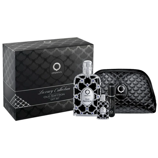 Set de Perfume para Hombre Orientica Luxury Collection Oud Saffron 80ml EDP 4 Pzas