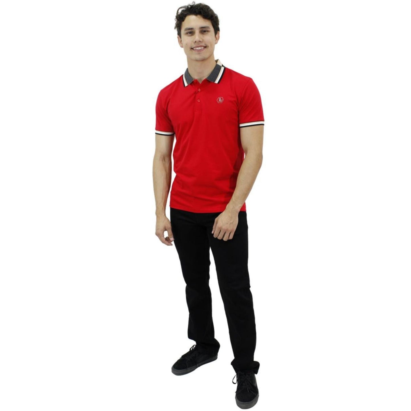 Playera Polo Para Caballero Marca Huggo Valentino HV-46-Red