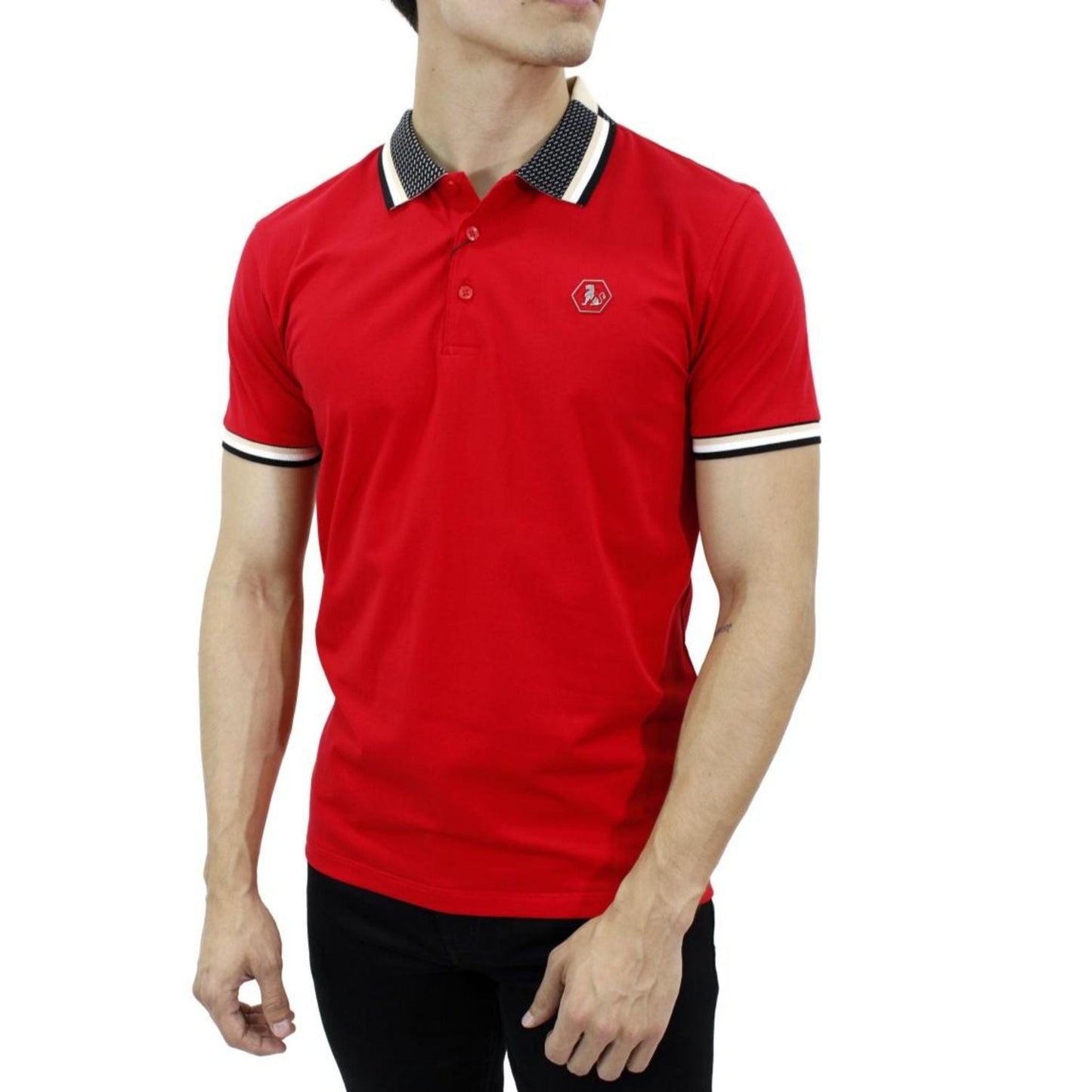 Playera Polo Para Caballero Marca Huggo Valentino HV-46-Red