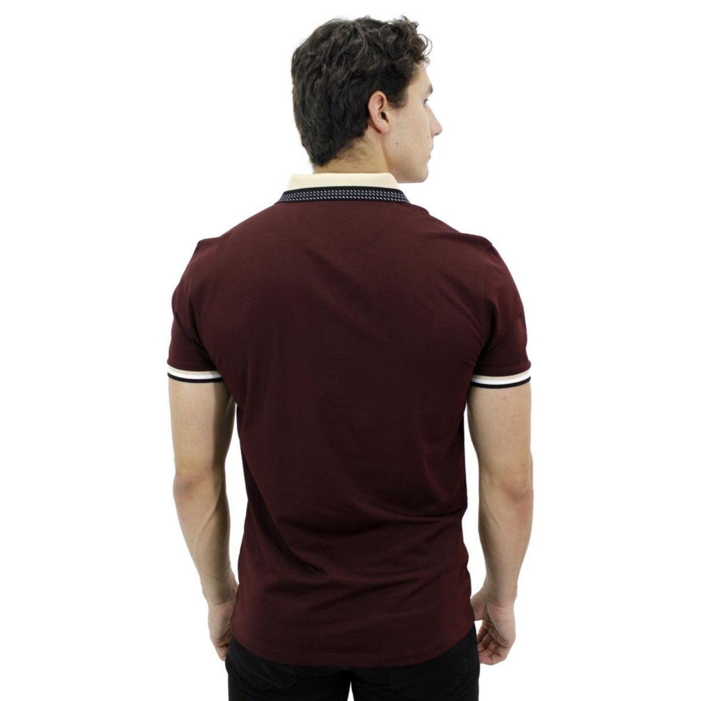 Playera Polo Para Caballero Marca Huggo Valentino HV-46-Burgundy