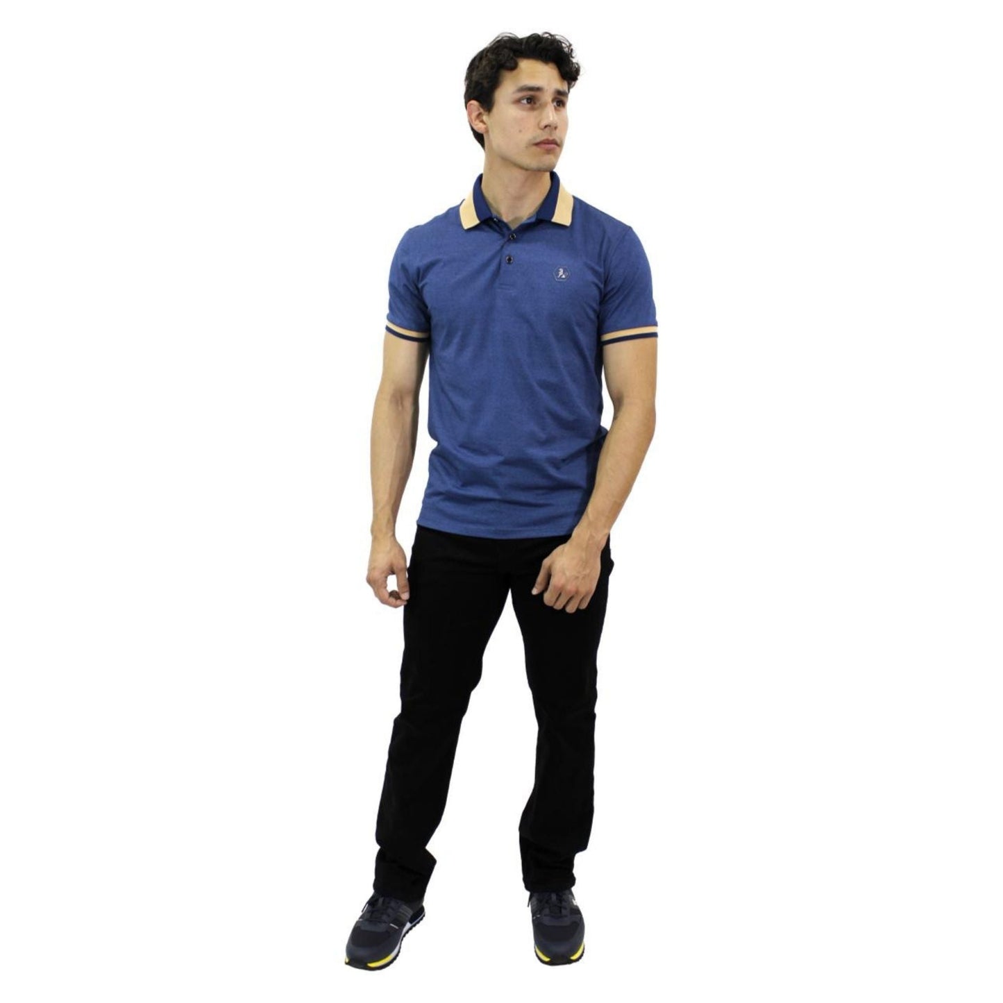 Playera Polo Para Caballero Marca Huggo Valentino HV-47-Navy