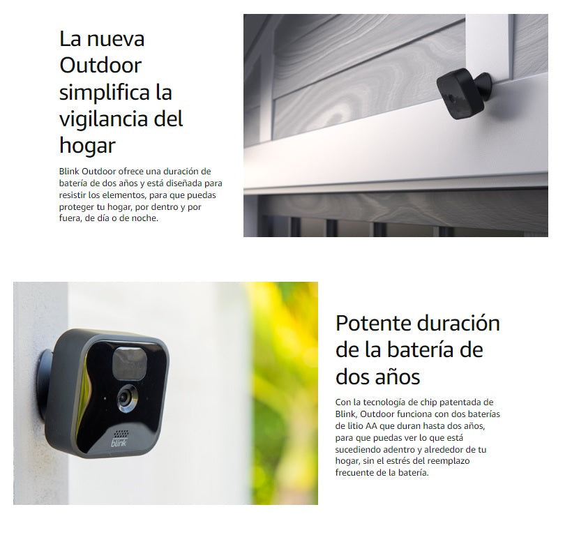 Kit de 4 Camaras Inteligentes Inalambricas Wifi Marca Blink con Audio de 2 Vias