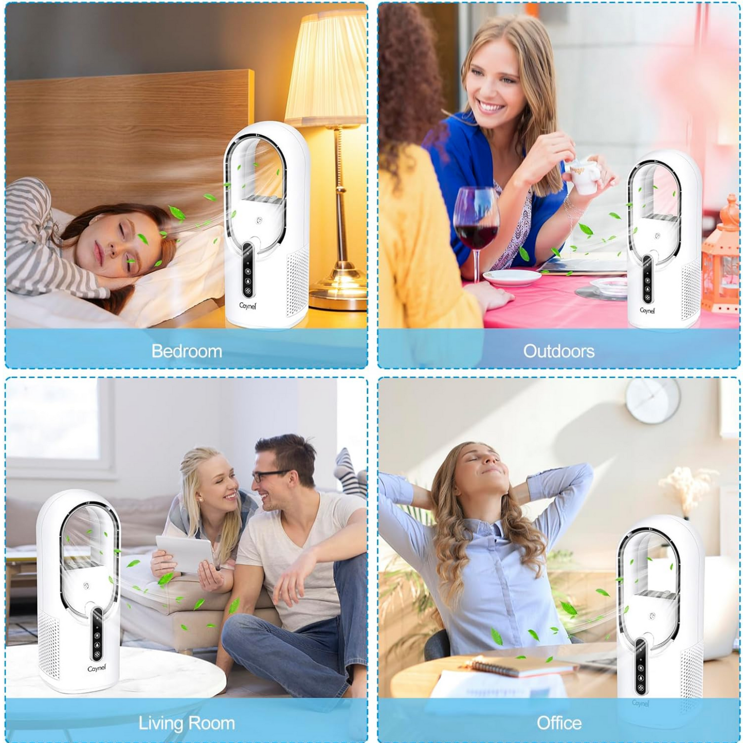 CAYNEL Ventilador de escritorio personal portátil sin aspas