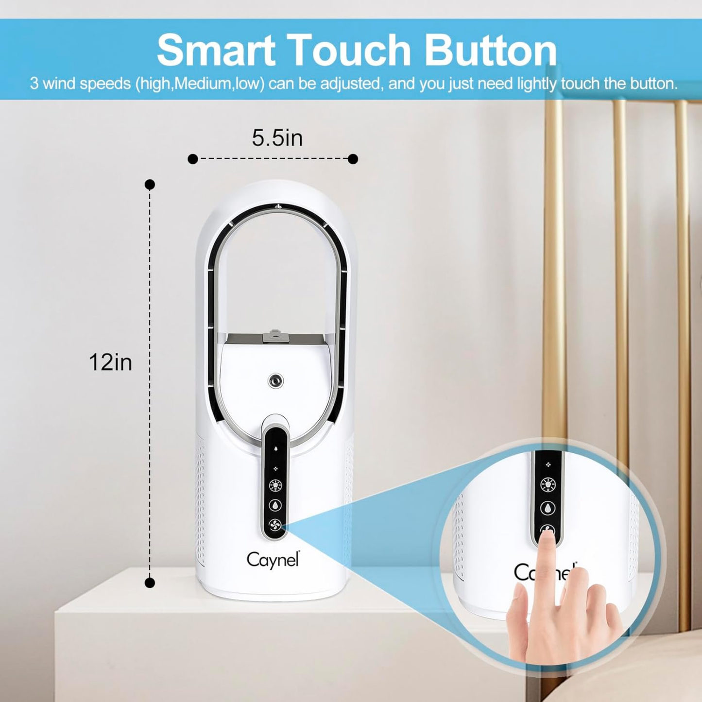 CAYNEL Ventilador de escritorio personal portátil sin aspas