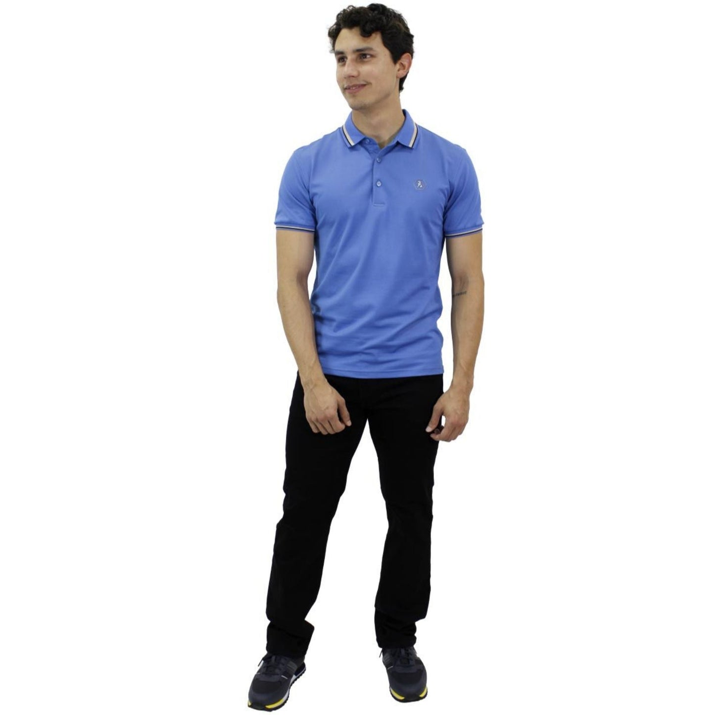 Playera Polo Para Caballero Marca Huggo Valentino HV-45-Blue