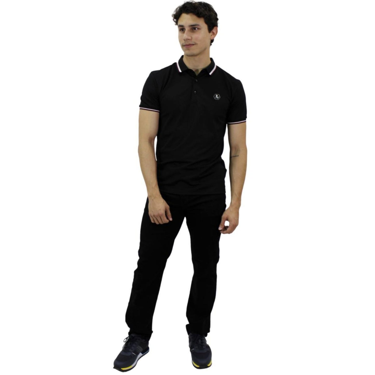 Playera Polo Para Caballero Marca Huggo Valentino HV-45-Black