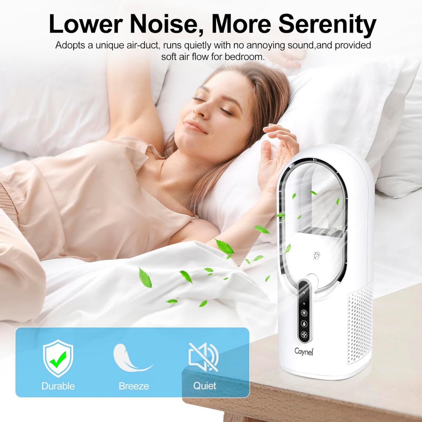 CAYNEL Ventilador de escritorio personal portátil sin aspas