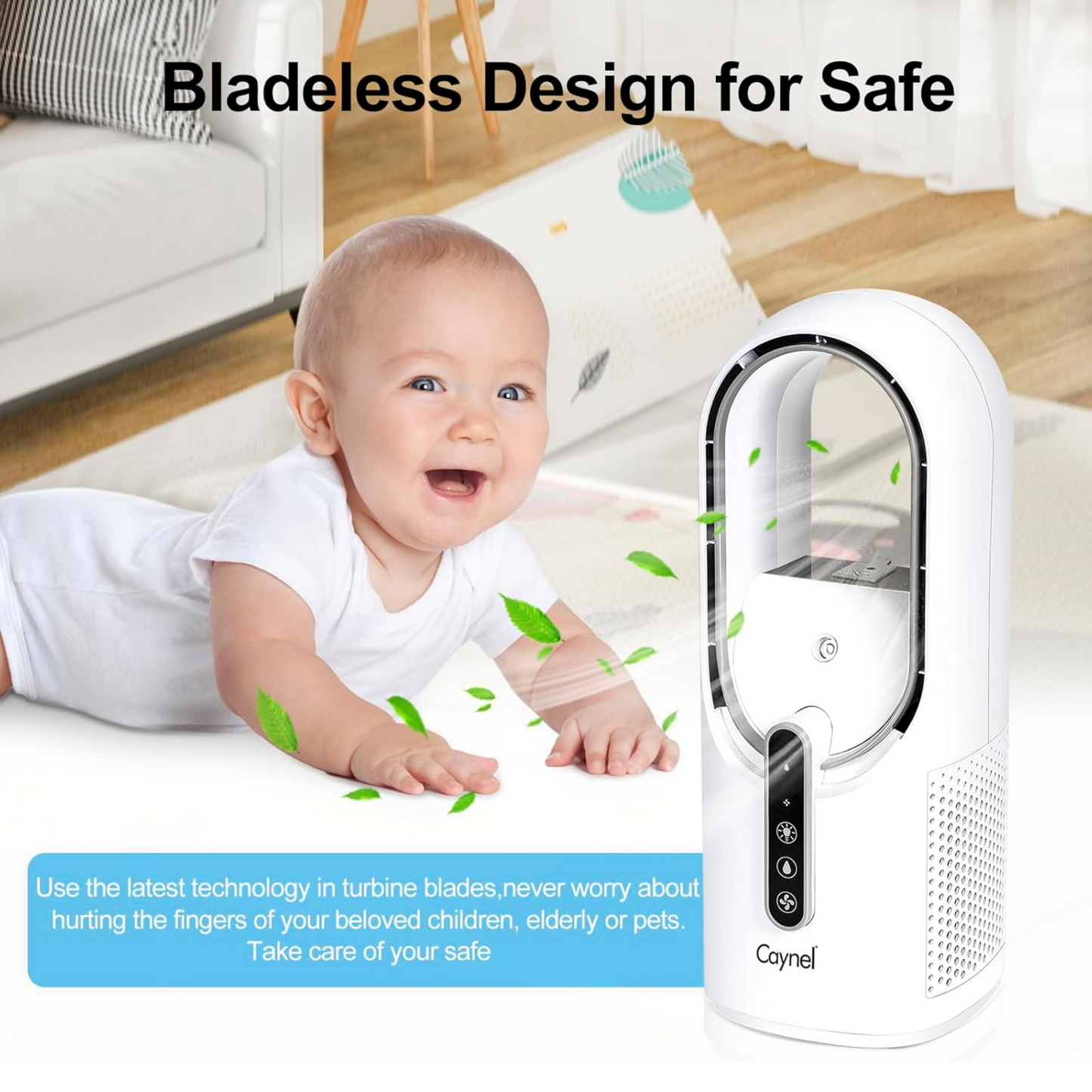 CAYNEL Ventilador de escritorio personal portátil sin aspas