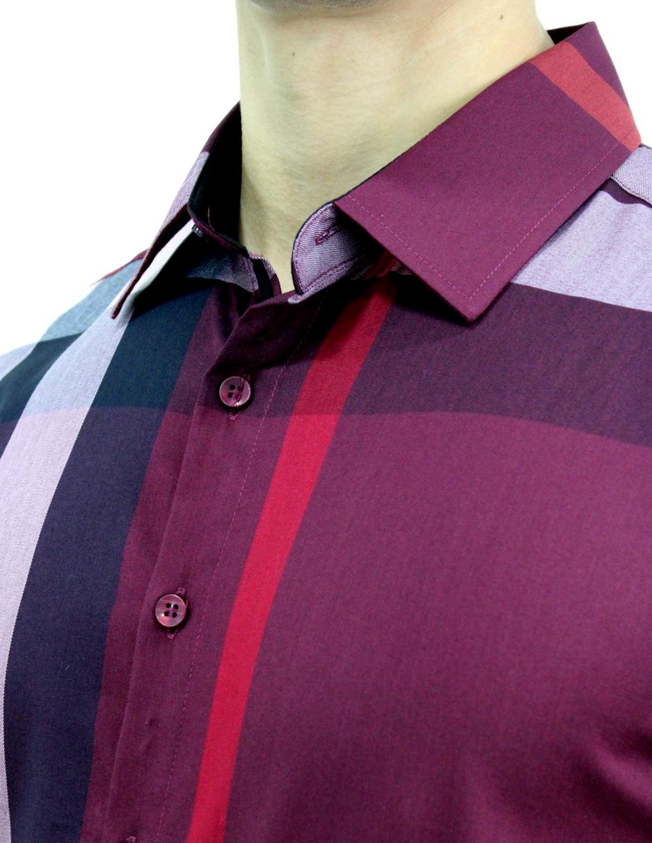 Camisa para Hombre Marca PAVINI RAVALLI BLS-201-02 BURGUNDY