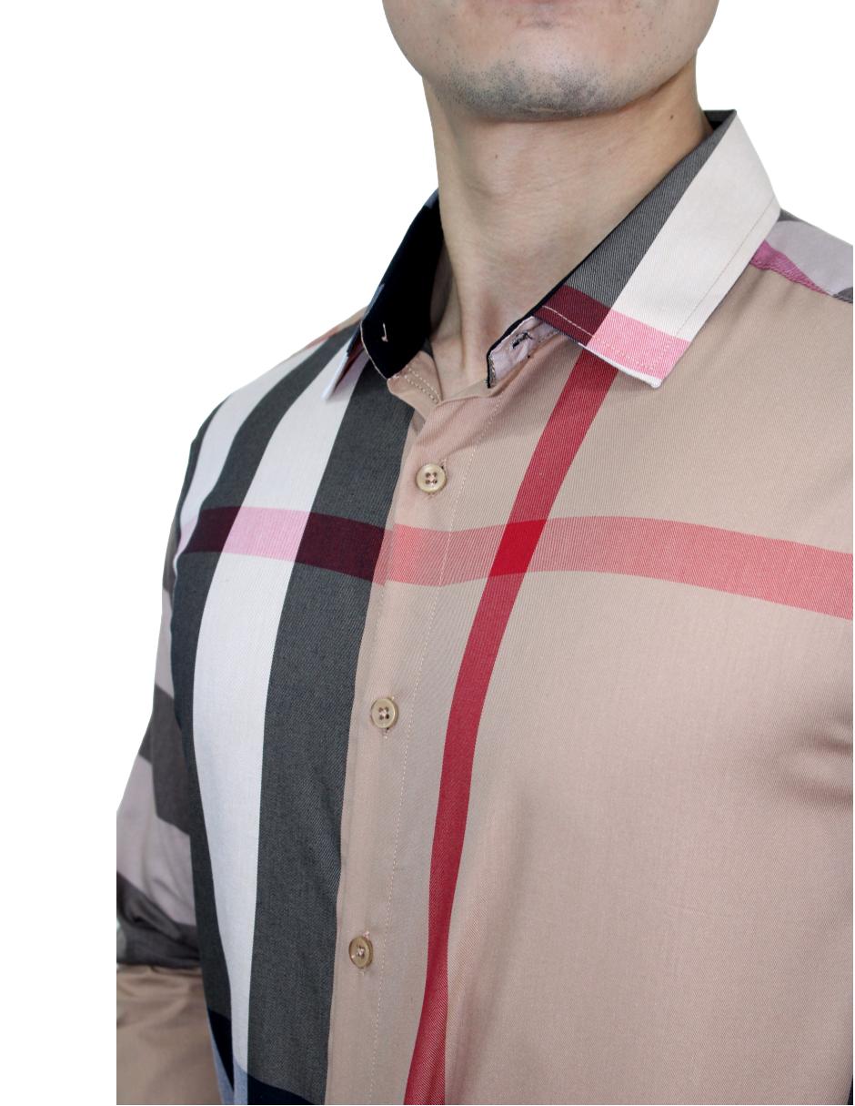 Camisa para Hombre Marca PAVINI RAVALLI BLS-201-04 BEIGE