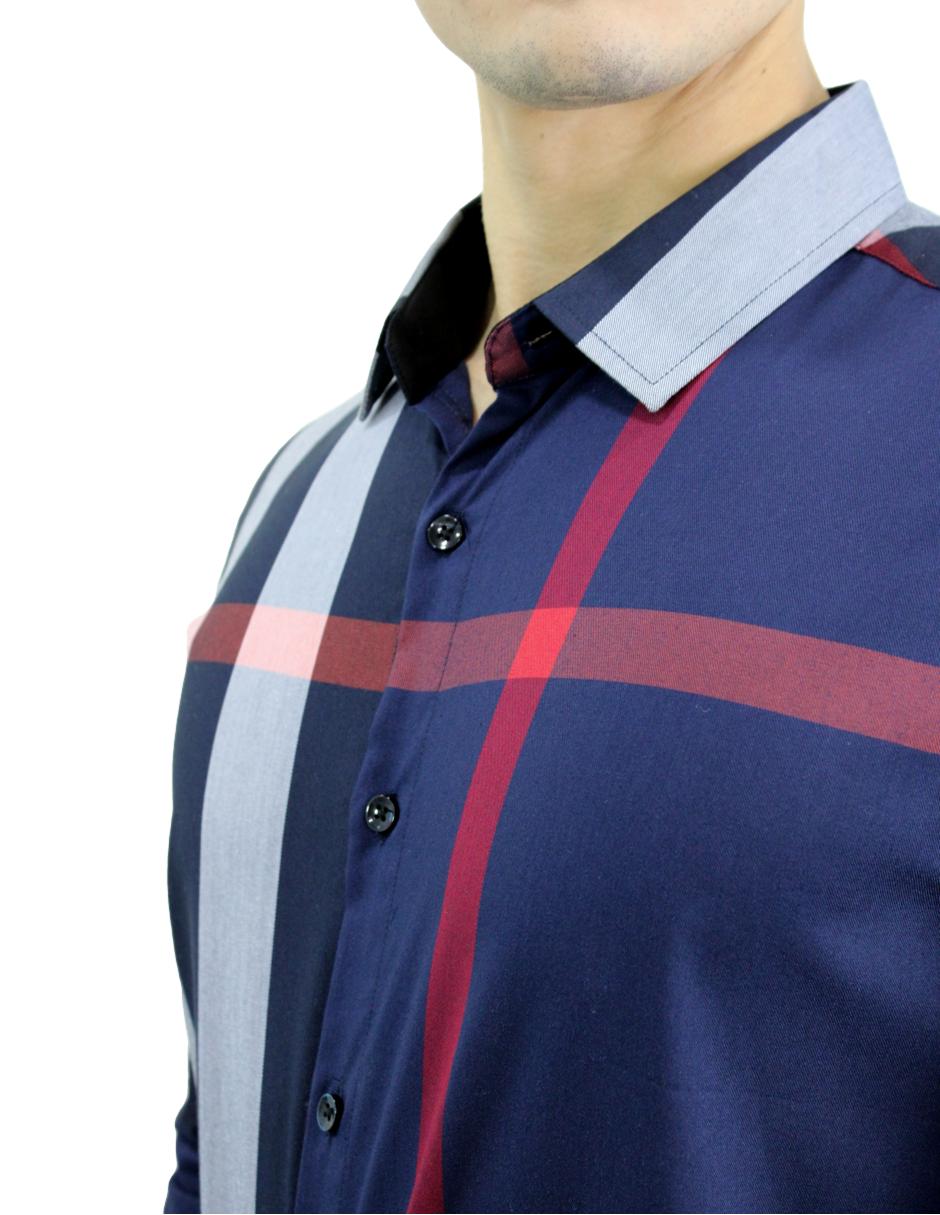 Camisa para Hombre Marca PAVINI RAVALLI BLS-201-05 NAVY