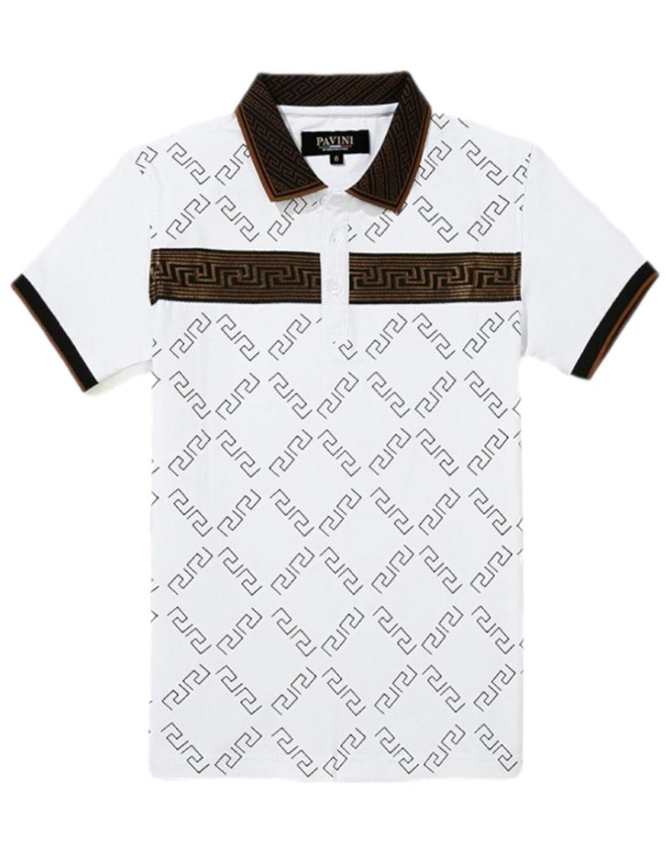 Playera Para Niño Marca Pavini BP-097 White