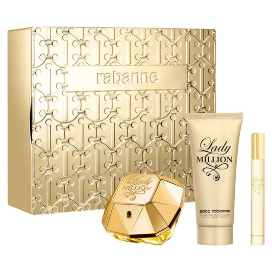 Set de Perfume Para Mujer Paco Rabanne Lady Million 80ml EDP 3 piezas