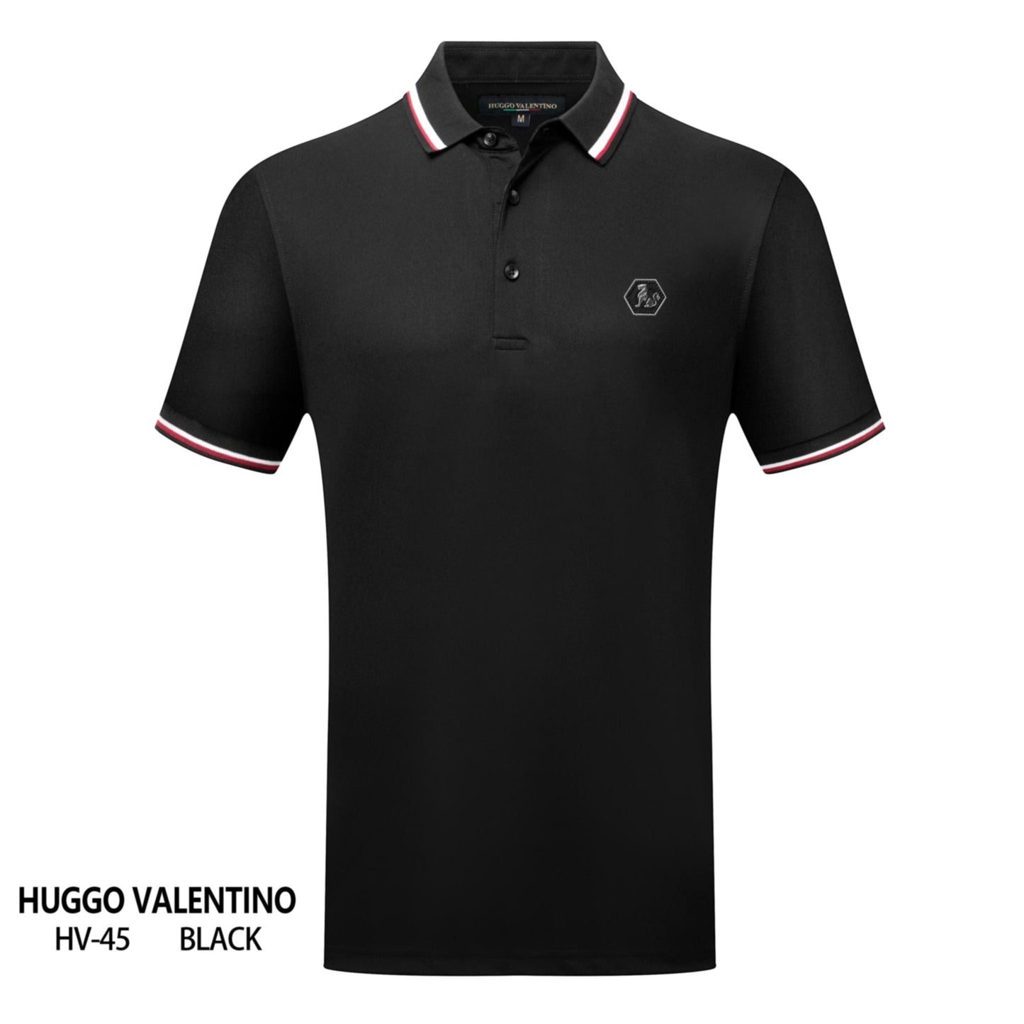 Playera Polo Para Caballero Marca Huggo Valentino HV-45-Black