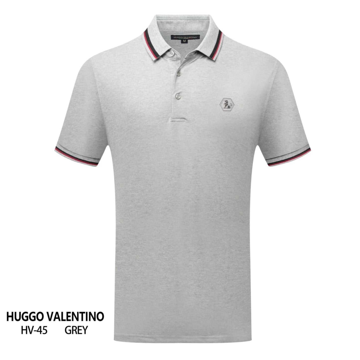 Playera Polo Para Caballero Marca Huggo Valentino HV-45-Grey