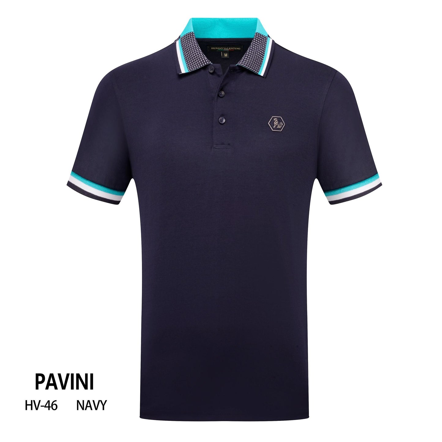 Playera Polo Para Caballero Marca Huggo Valentino HV-46-Navy