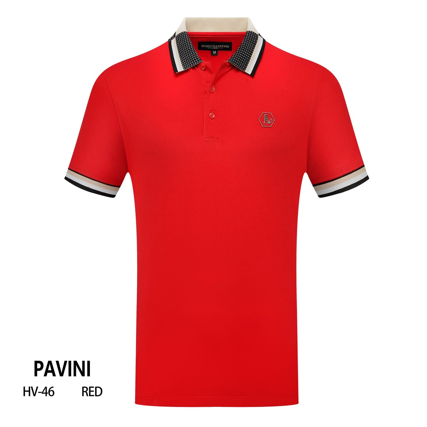 Playera Polo Para Caballero Marca Huggo Valentino HV-46-Red