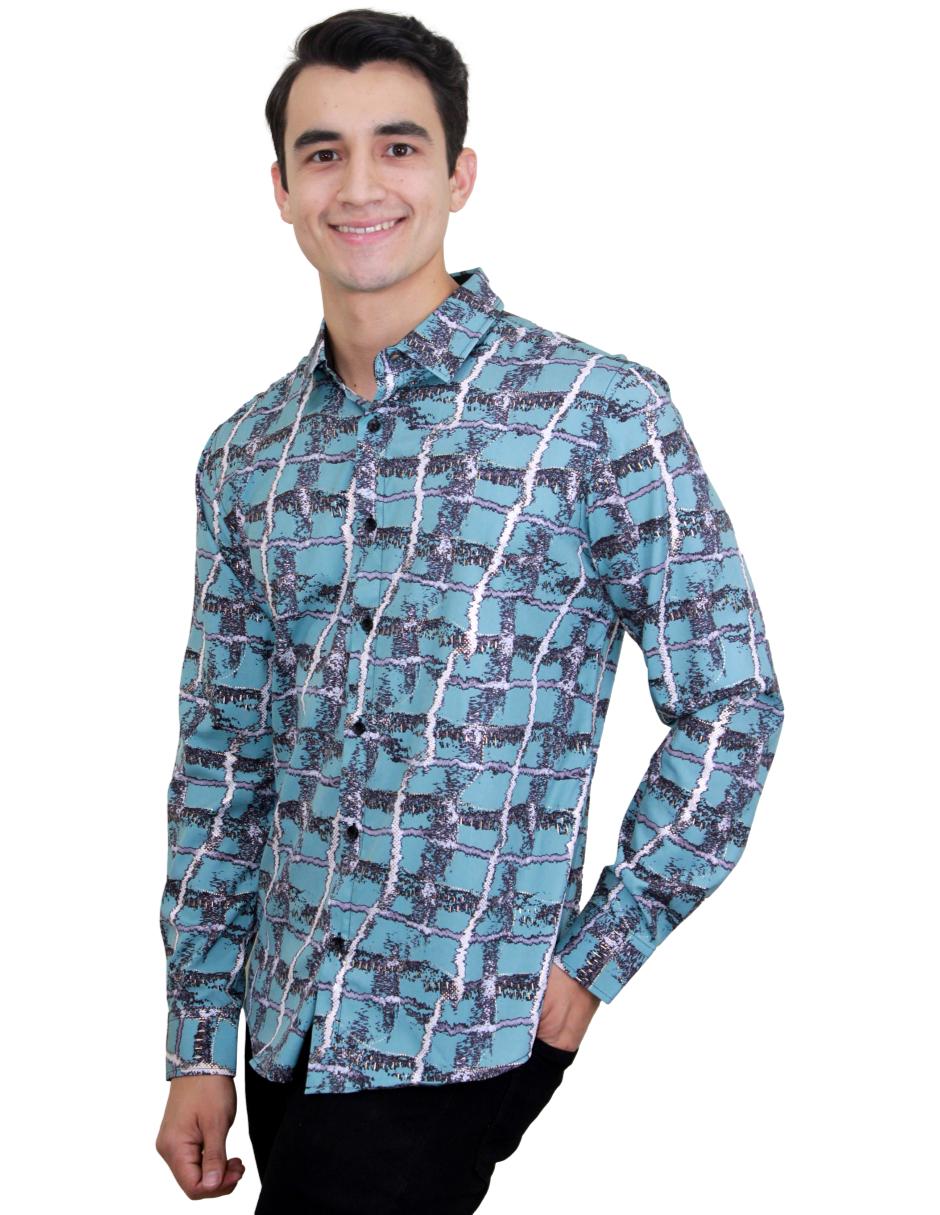 Camisa para Hombre Marca PAVINI LS021024-29 TURQUOISE