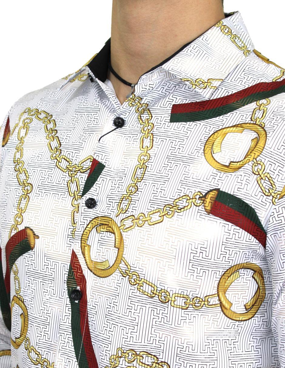 Camisa para Hombre Marca PAVINI LS022-004-07 WHITE