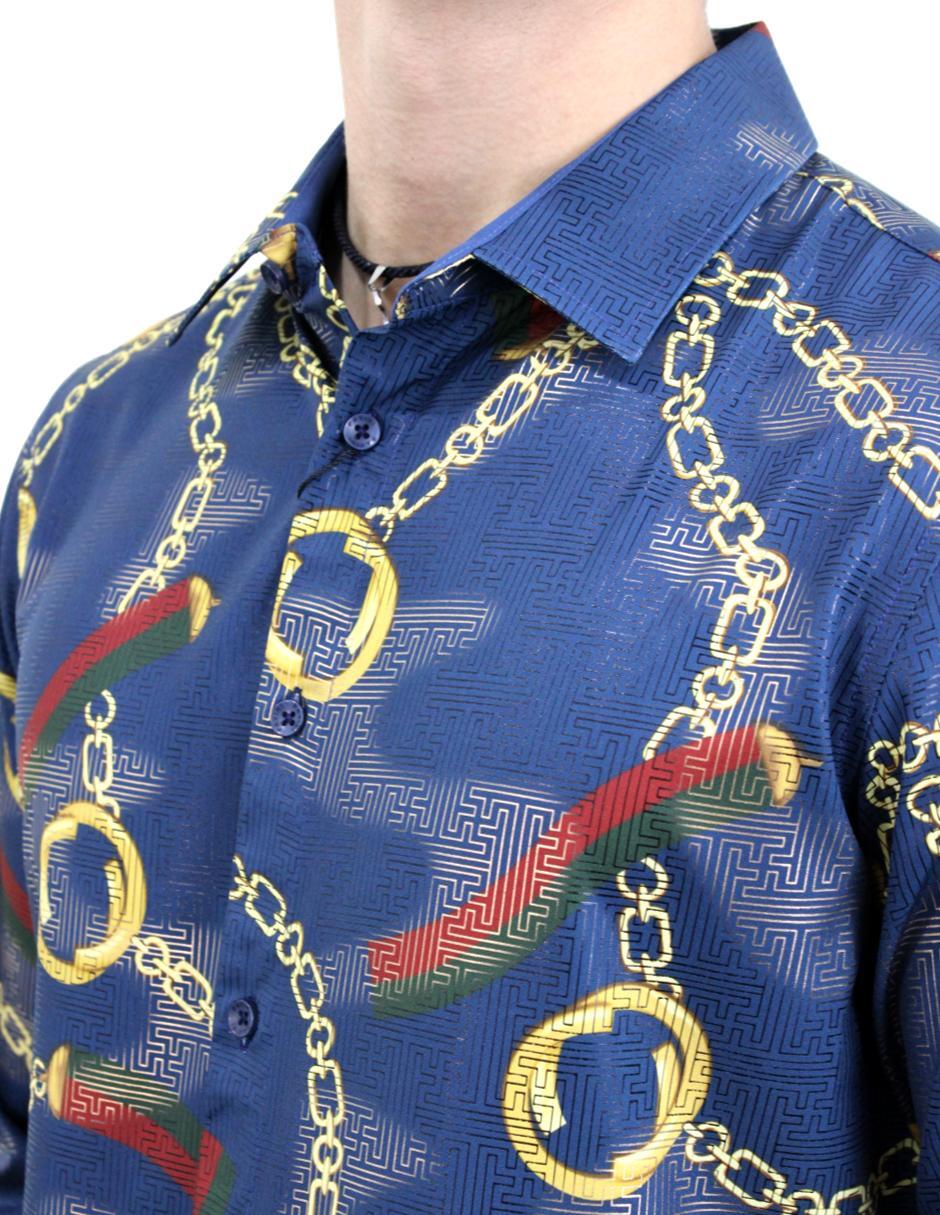Camisa para Hombre Marca PAVINI LS022-004-08 BLUE