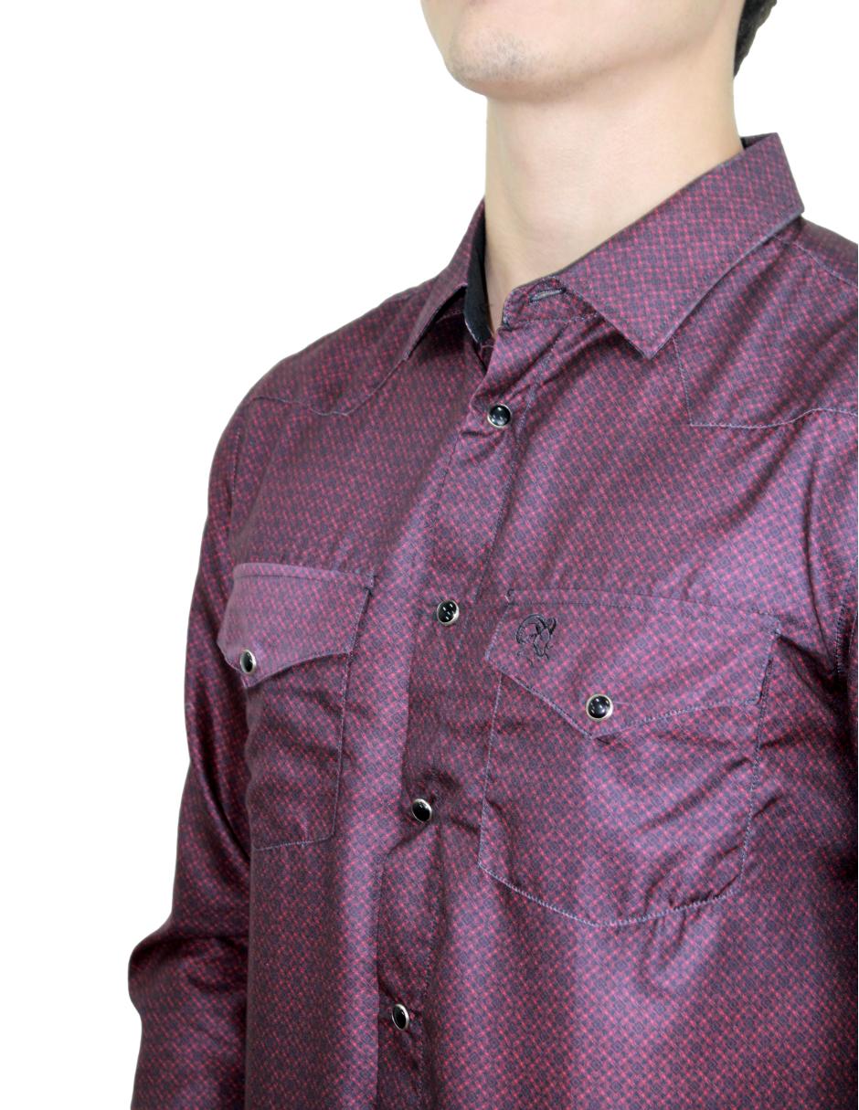 Camisa para Hombre Marca PAVINI LS022007-12 BURGUNDY