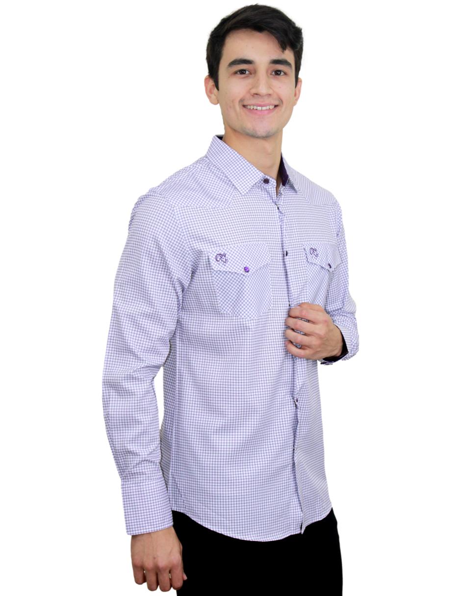 Camisa para Hombre Marca PAVINI LS022007-24 PURPLE