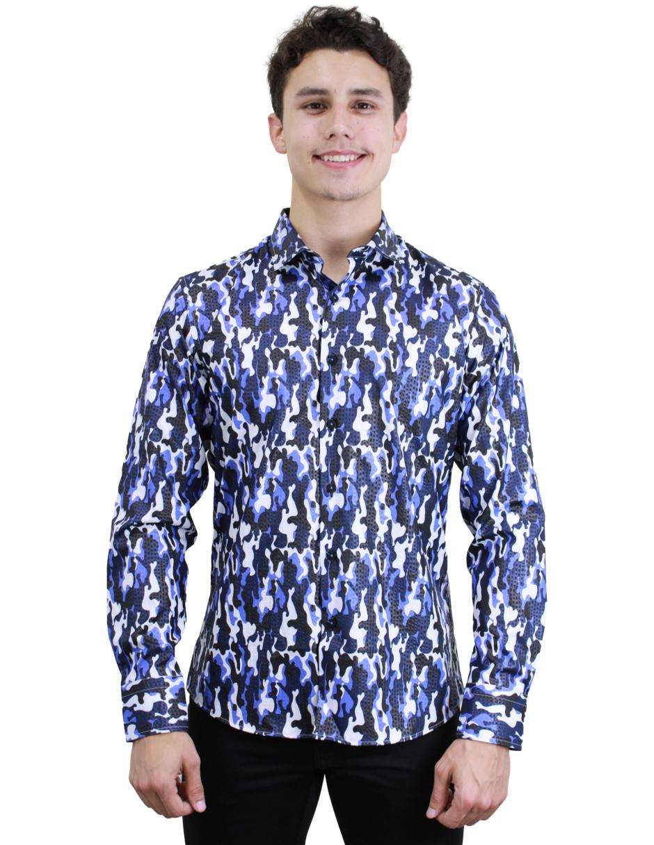 Camisa para Hombre marca Benziny LS5039-NAVY