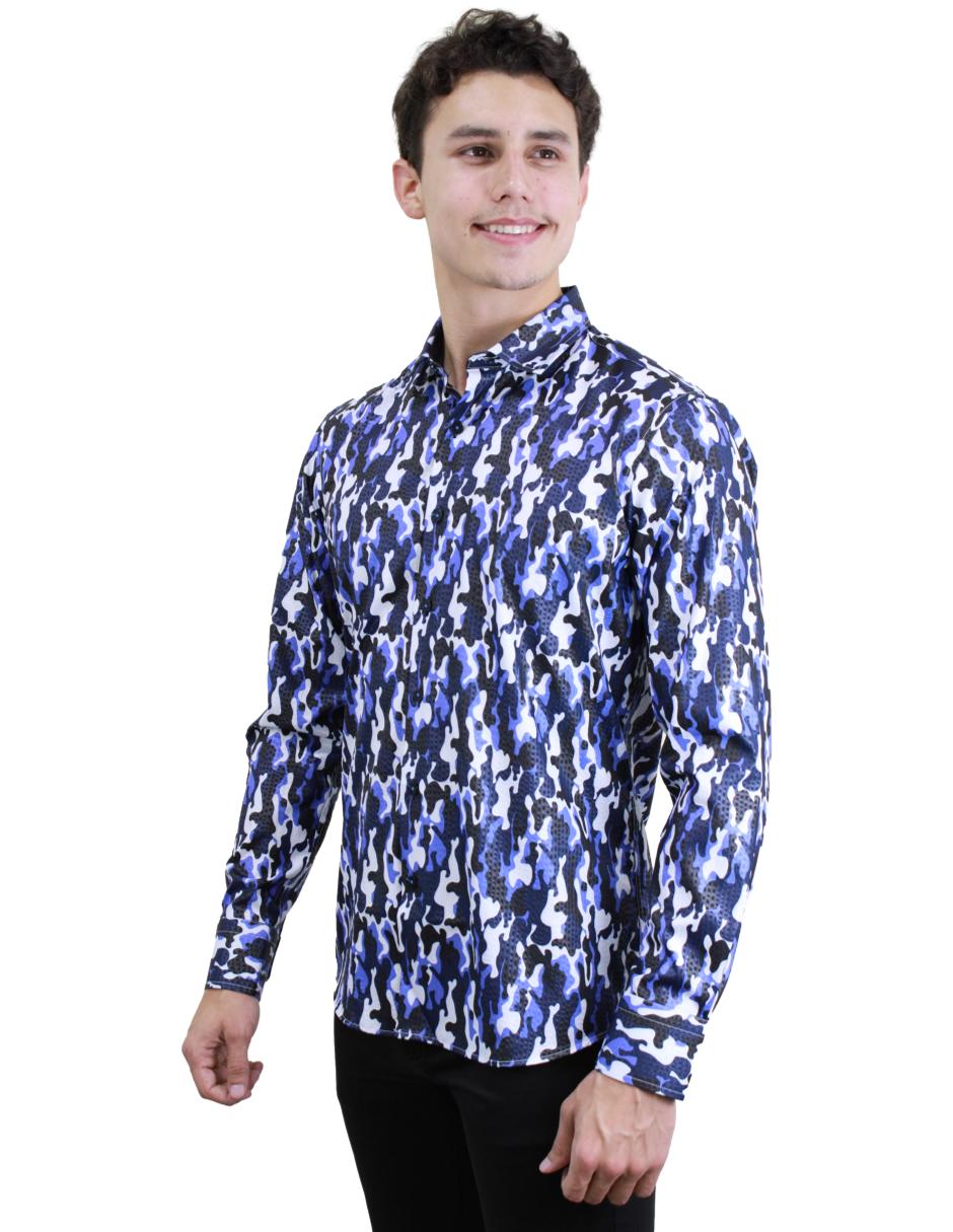 Camisa para Hombre marca Benziny LS5039-NAVY
