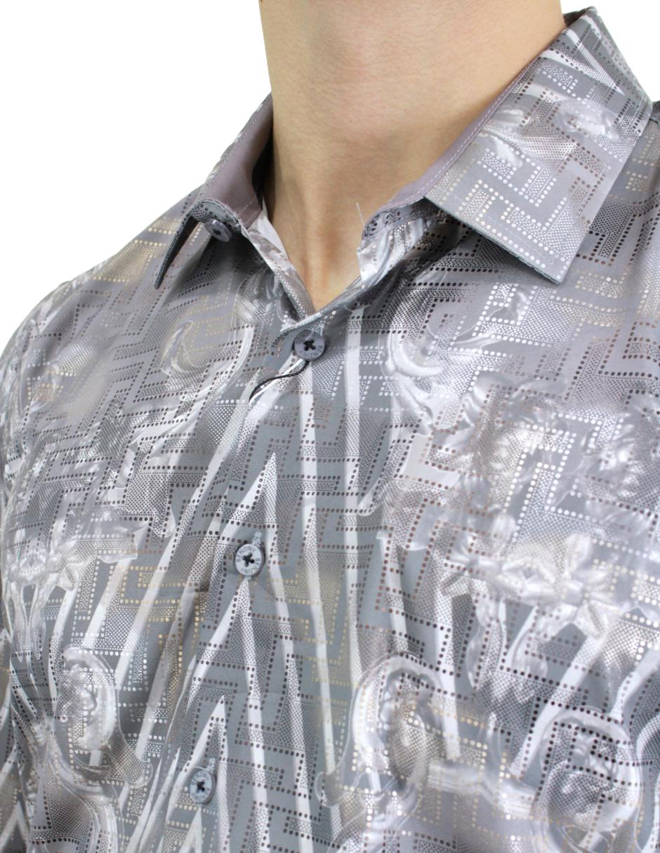 Camisa para Hombre marca Benziny LS5063-SILVER