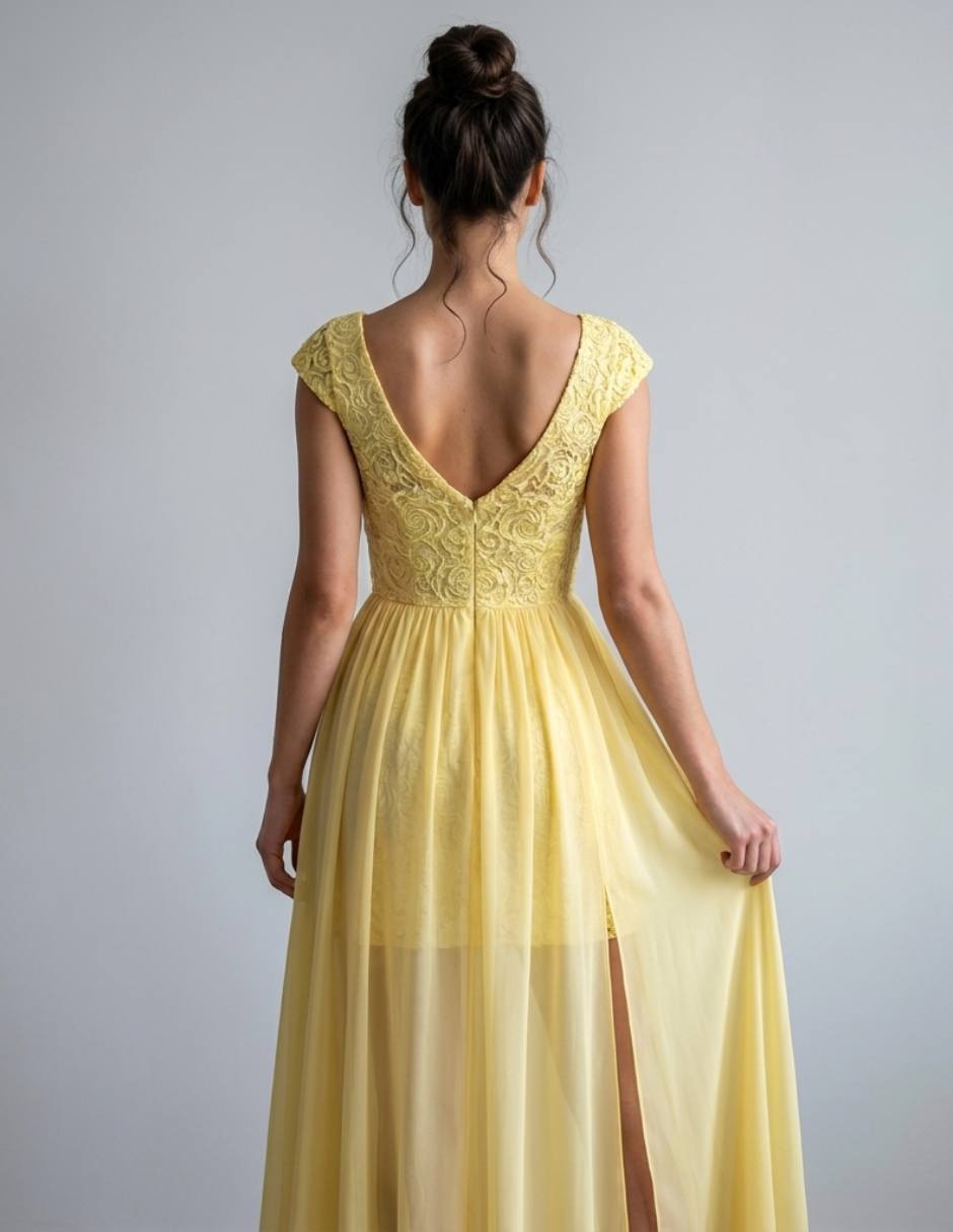 Vestido Largo de Fiesta Maniju para Mujer – Amarillo