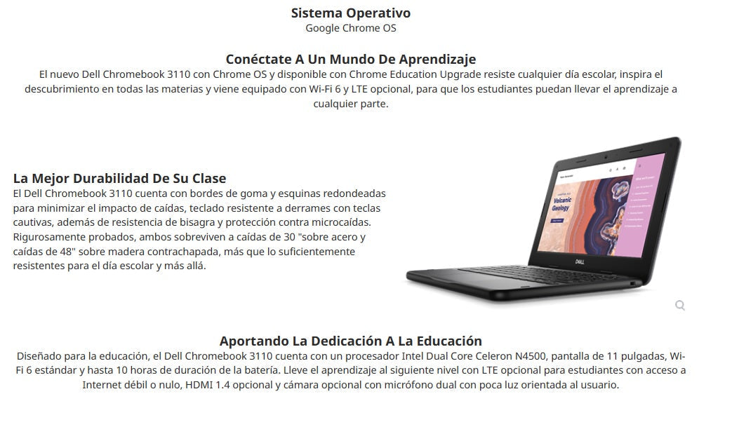 Laptop DELL Chromebook 3110 N4500 11.6" 4GB  32GB Intel Celeron